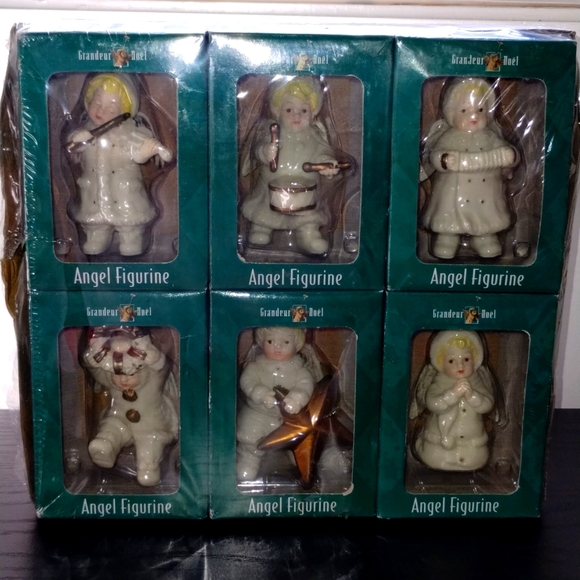 Vintage Collectibles Grandeur Noel Porcelain Angel Figurines ** Set of 6** - Picture 1 of 7